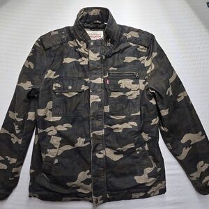 Levi's Men's Black and Tan Camouflage Field Jacket